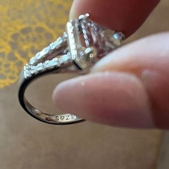 The Upgrade Ring 6 Carat statement engagement cocktail ring in 925 silver sz 6 - Picture 11 of 12